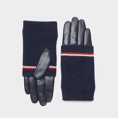 tommy hilfiger leather gloves