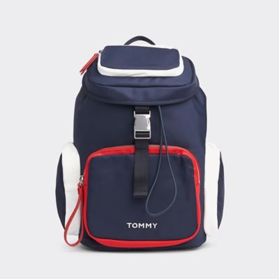 tommy hilfiger black nylon backpack