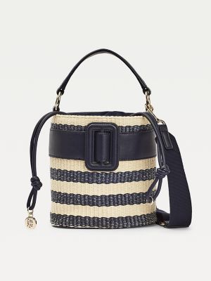 Stripe Raffia Bucket Bag | Tommy Hilfiger