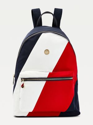 tommy hilfiger red white and blue backpack