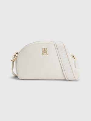 Tommy Hilfiger Women's th Logo Charm Crescent Shoulder Bag - Beige