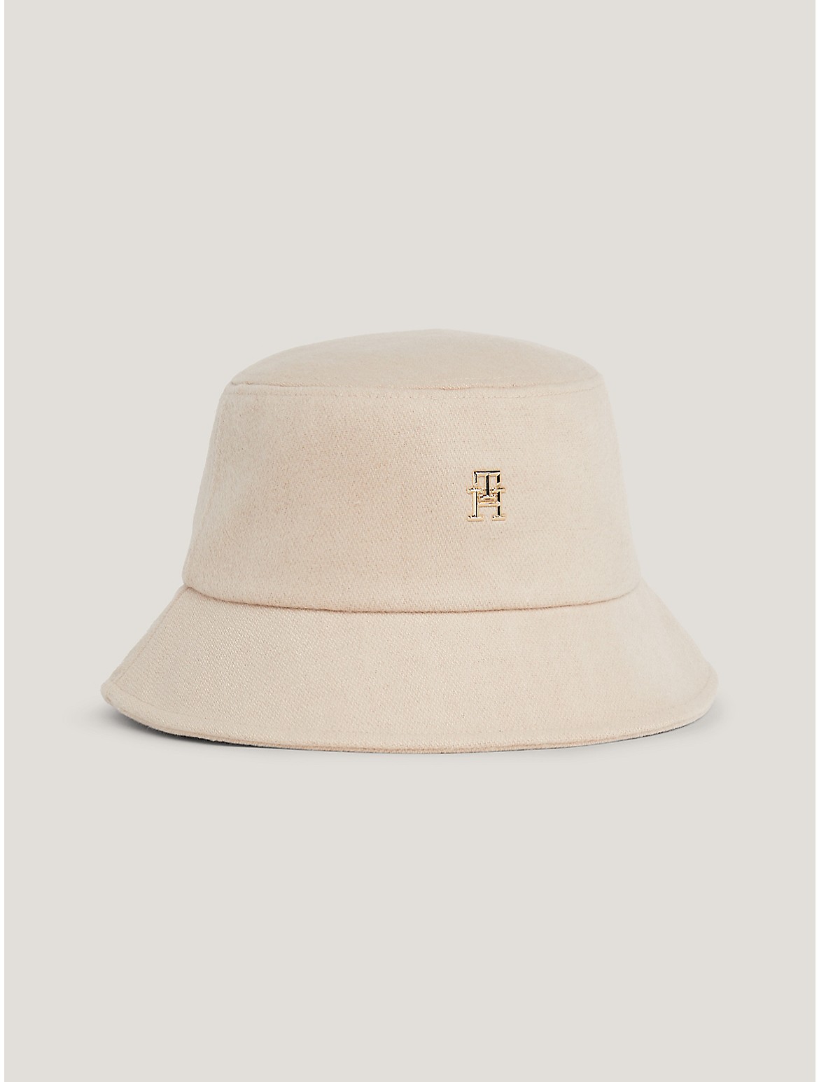 Tommy Hilfiger Women's Gold TH Logo Bucket Hat - Beige