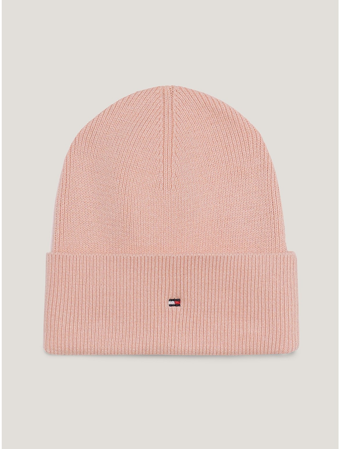 Tommy Hilfiger Women's Flag Logo Cotton and Cashmere Beanie - Pink