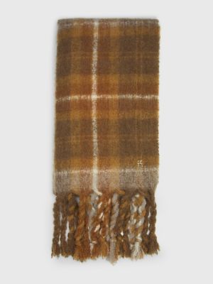 TH Logo Wide Plaid Scarf | Tommy Hilfiger