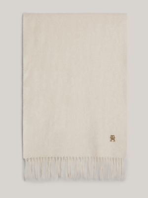 and Cashmere Tassel Logo Hilfiger TH | Tommy Wool Scarf