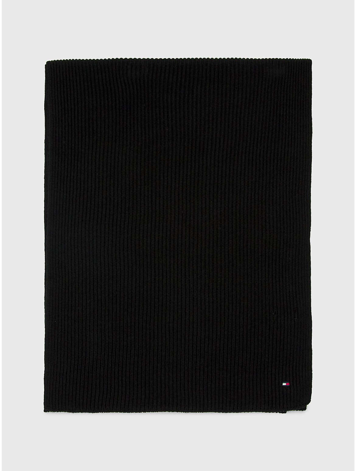 Tommy Hilfiger Women's Solid Microflag Logo Scarf - Black
