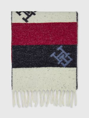 Wool scarf with monogram