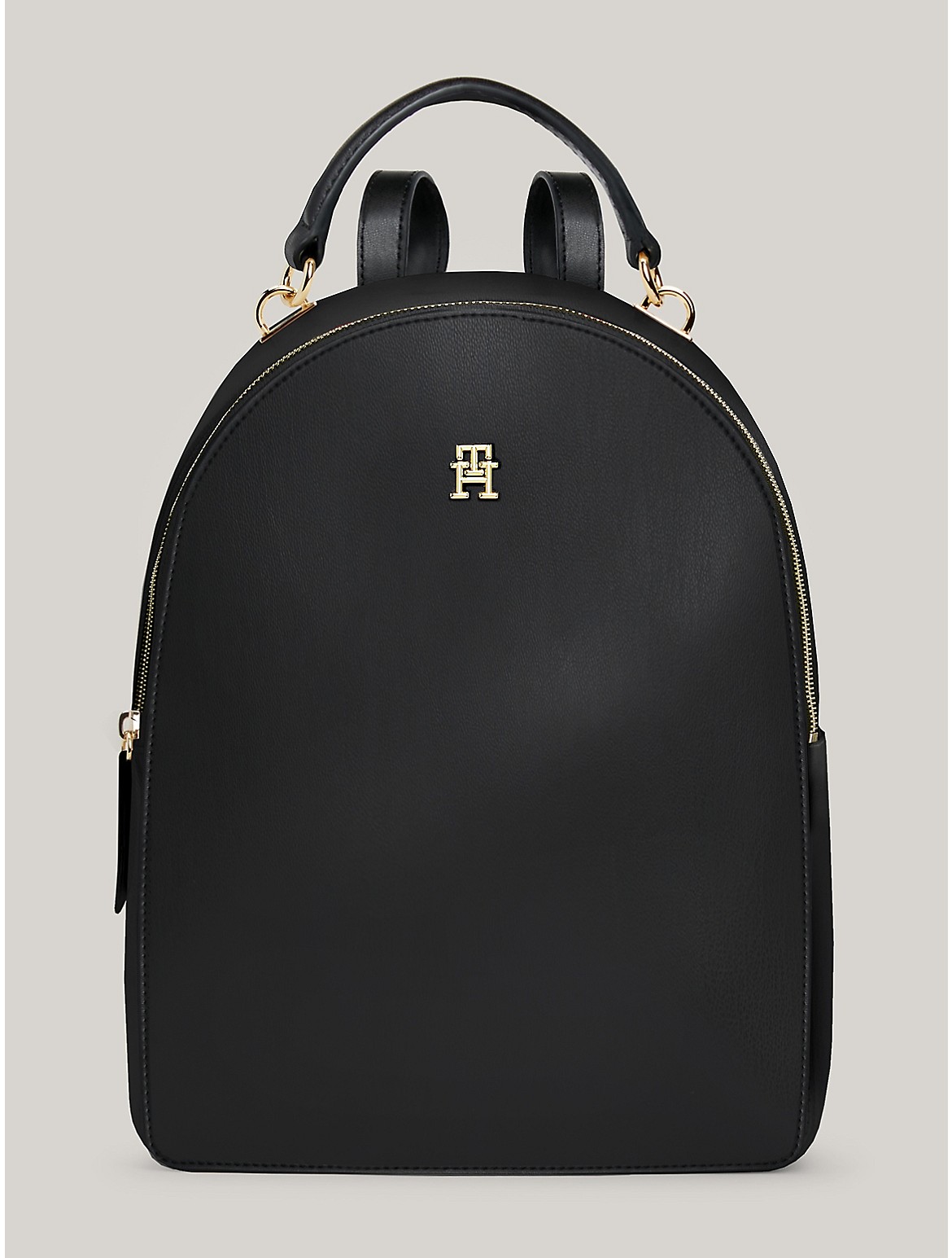Tommy Hilfiger Solid Th Logo Backpack In Black