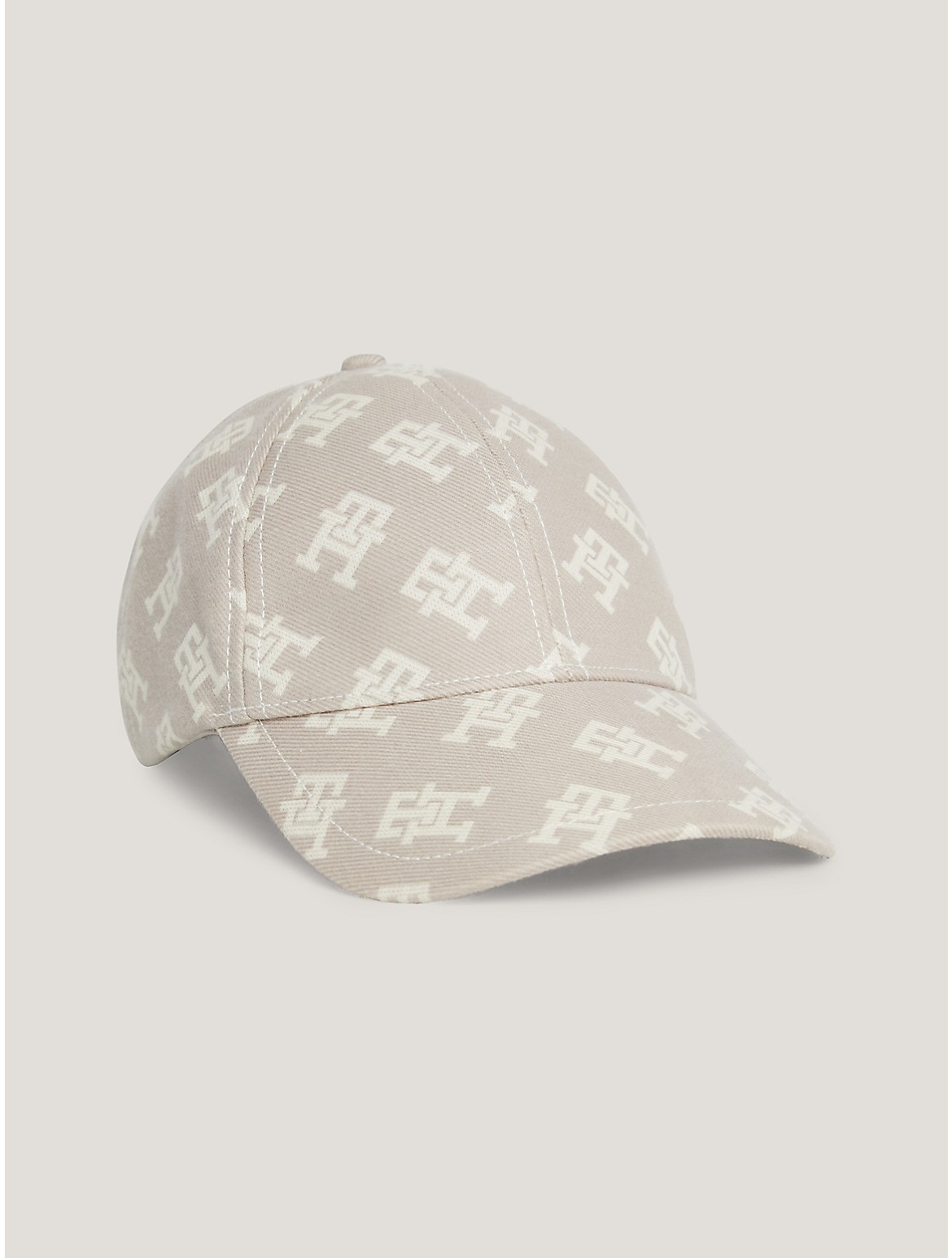 Tommy Hilfiger Allover Th Monogram Baseball Cap In Smooth Taupe