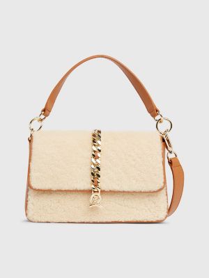 Luxe Leather Shearling Crossbody Bag