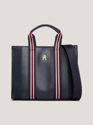 TOMMY HILFIGER Large Striped Tote Bag Red White Blue New With Tags