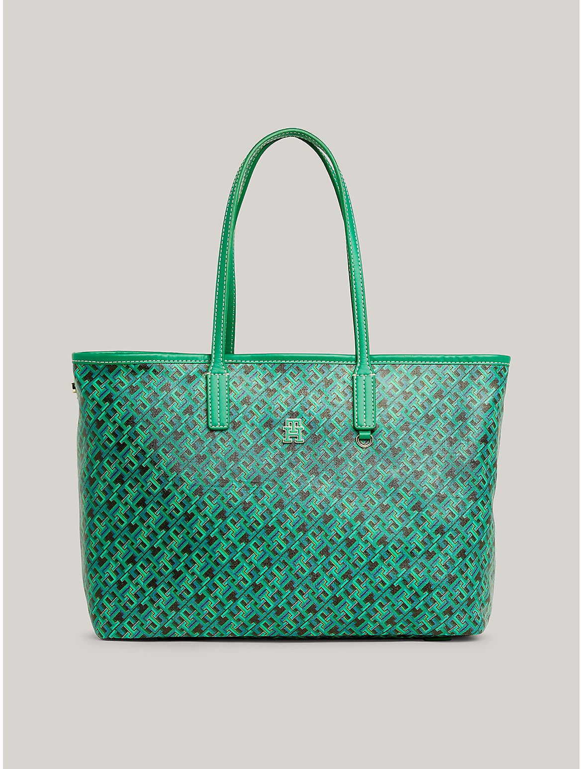 Shop Tommy Hilfiger Monogram Tote In Olympic Green