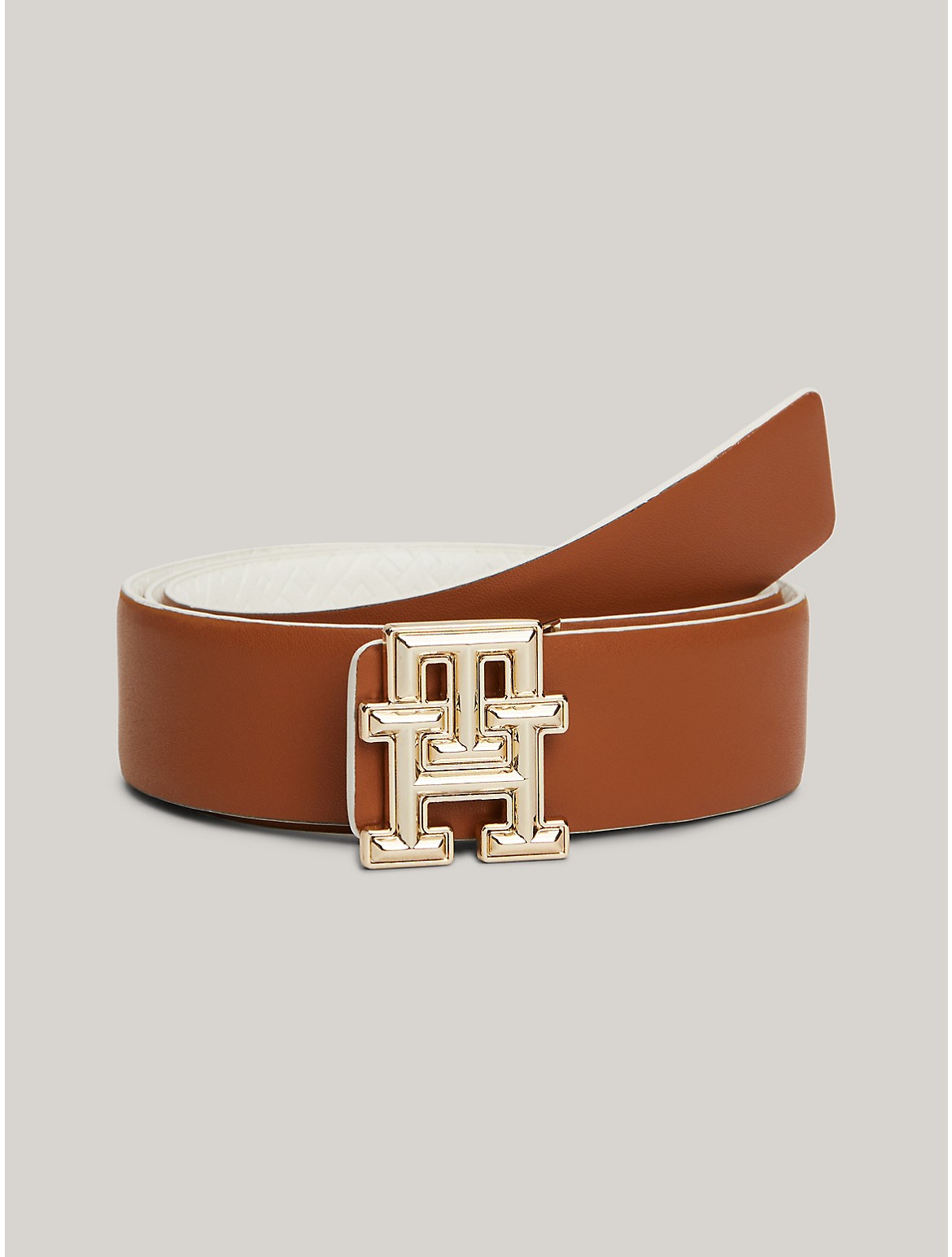 Tommy Hilfiger Women's TH Logo Reversible Leather Belt