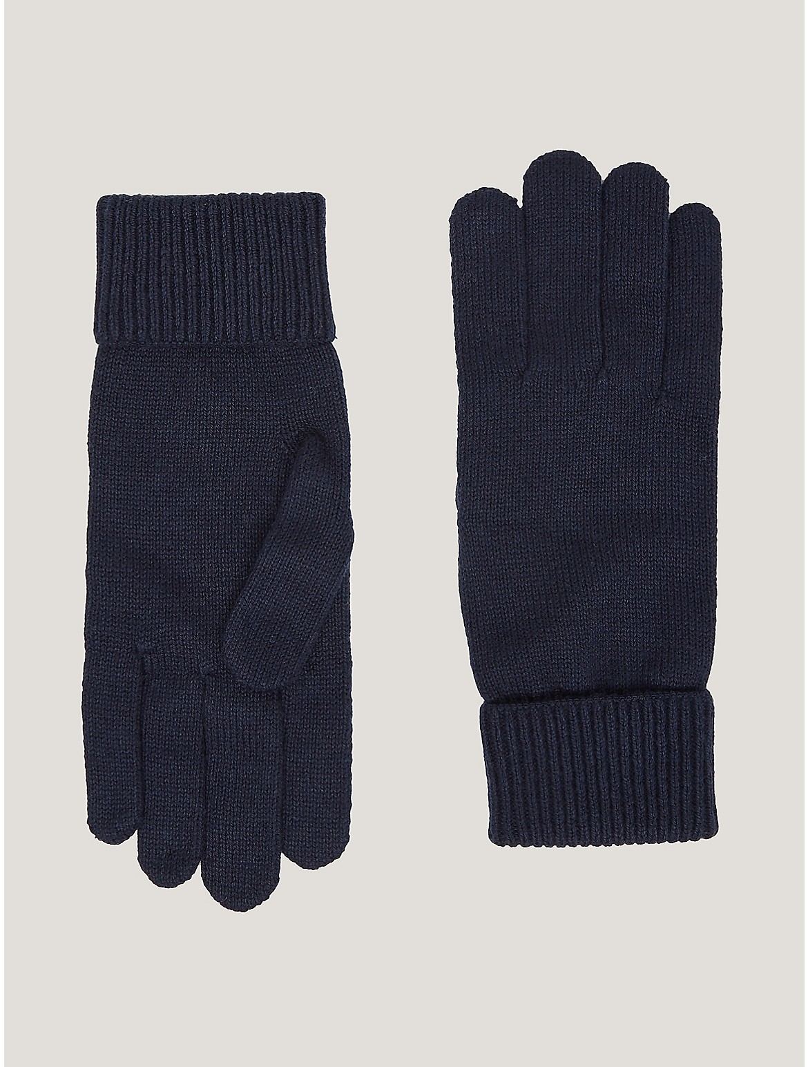 Tommy Hilfiger Women's Solid Microflag Logo Gloves - Blue