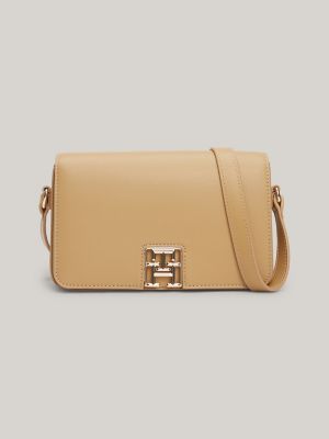 Monogram Plaque Crossbody Bag, Classic Khaki
