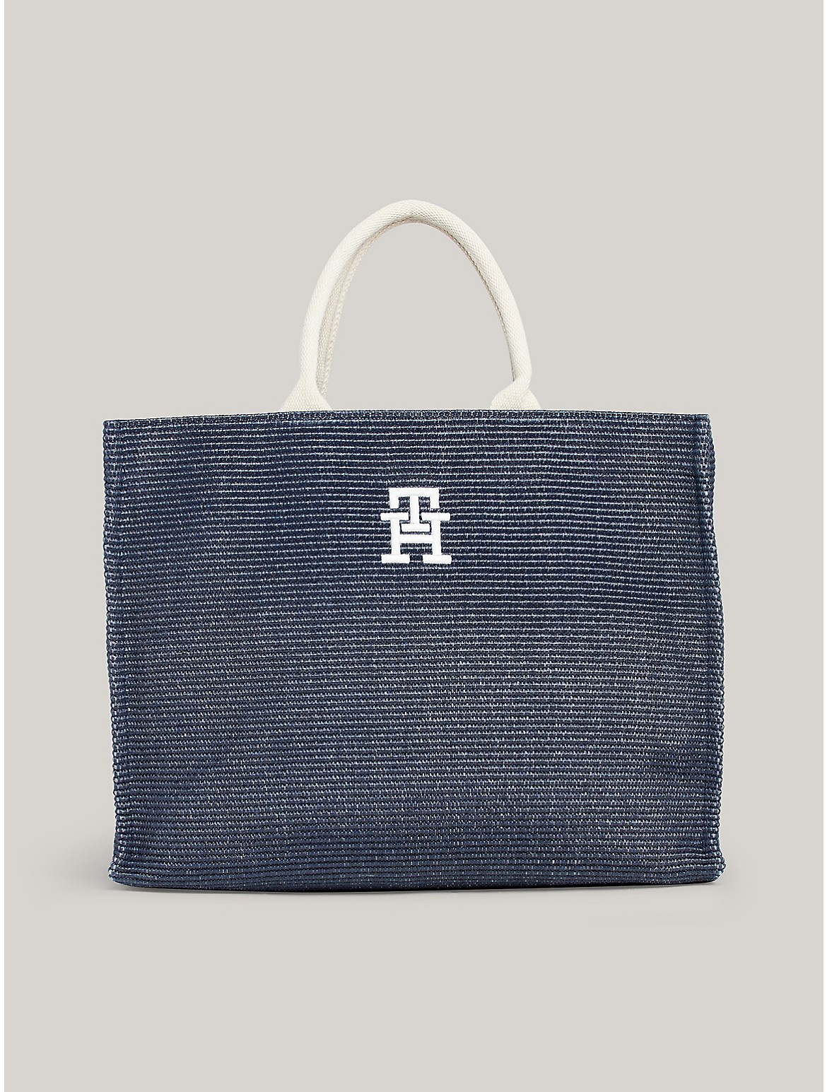 Tommy Hilfiger Th Logo Beach Tote In Space Blue