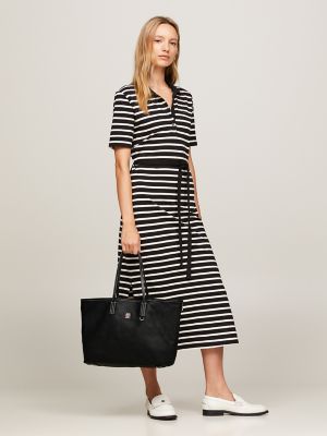 TH Logo Coated Tote, Black