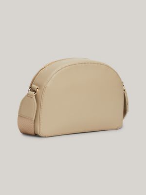 Monotype Logo Strap Half-Moon Bag, Beige
