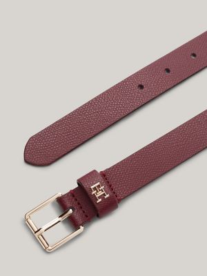 Monogram Loop Leather Belt, Rouge