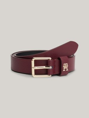 Monogram Loop Leather Belt, Rouge