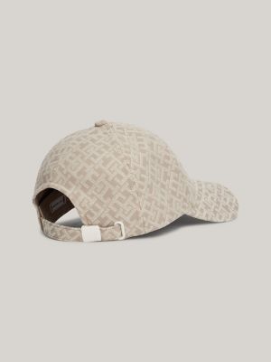 Monogram Jacquard Baseball Cap, Beige