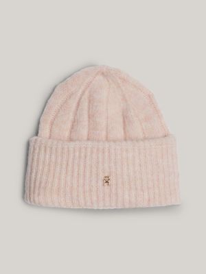 Monogram Alpaca-Blend Beanie, Pink Bloom