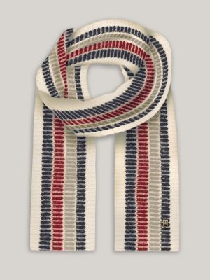 Signature Stripe Scarf, Ivory Petal
