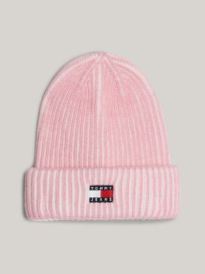 TJ Badge Rib Knit Beanie Tommy Hilfiger