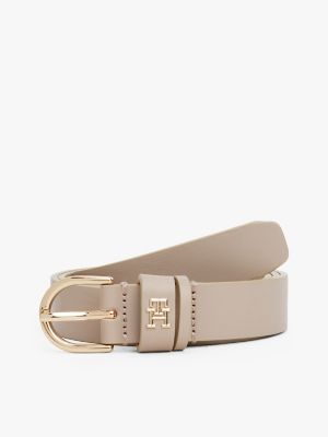 Ceinture fine monogramme en cuir, bois de santal