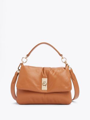 Tommy Leather Crossbody Bag, Cinnamon Bark