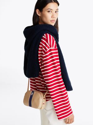Legacy Stripe Crossbody Bag, Safari Canvas