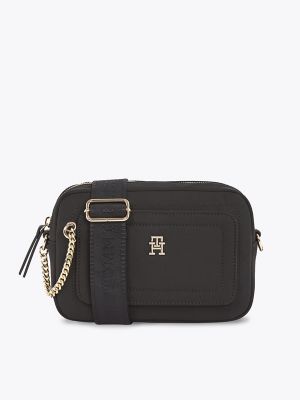 Monogram Twill Crossbody Bag, Black
