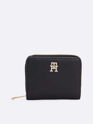 Monogram Logo Zip Wallet, Black