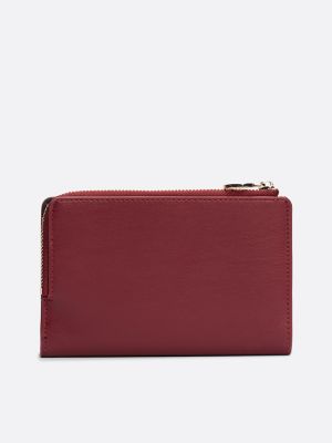 Tommy Monogram Slim Wallet, Raspberry Truffle