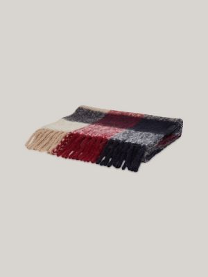 Mixed Check Fluffy Scarf, Corp Mix