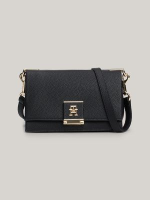 TOMMY HILFIGER women's black crossbody cheapest with gold-tone hardware