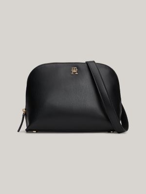 Monogram Plaque Crossbody Bag, Black