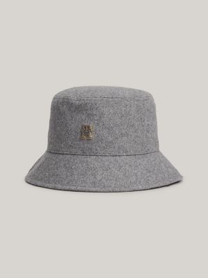 Monogram Bucket Hat, Mid Grey Melange