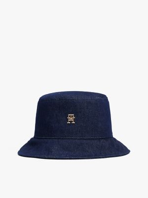 Monogram Denim Bucket Hat, Denim