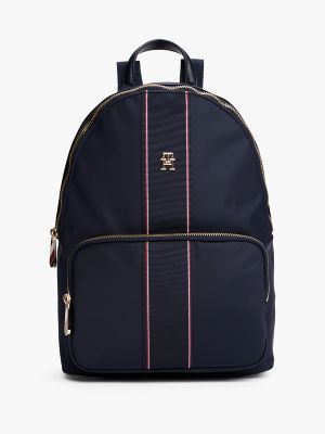 Textured Stripe Backpack, Space Blue