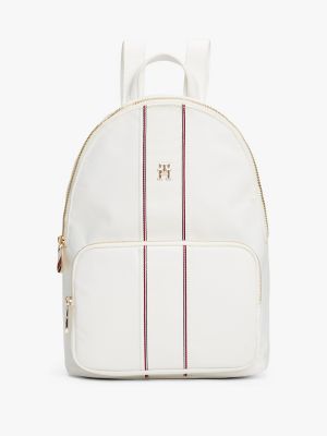 Textured Stripe Backpack, Ecru