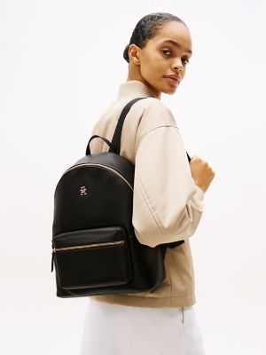 Logo Strap Backpack, Black
