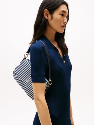 Allover Stripe Convertible Crossbody Bag, Space Blue Stripe