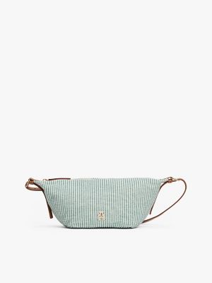 Stripe Crossbody Sling Bag, Charming Green Stripe