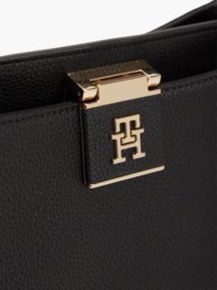 Monogram Clasp Medium Satchel Bag — Black 7