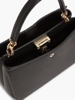 Monogram Clasp Medium Satchel Bag — Black 8