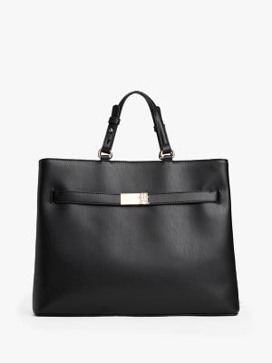 Monogram Satchel Crossbody Bag, Black