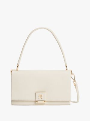 Monogram Flap-Closure Crossbody Bag, Soft Cream