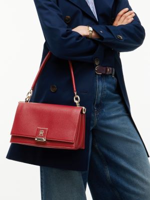 Женская сумка Tommy Hilfiger Monogram Flap-Closure Crossbody, цвет: Красный — фото 2