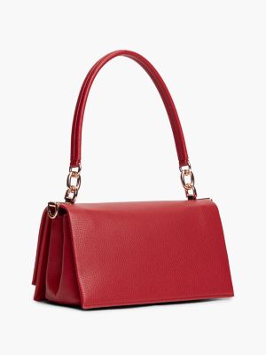 Женская сумка Tommy Hilfiger Monogram Flap-Closure Crossbody, цвет: Красный — фото 3